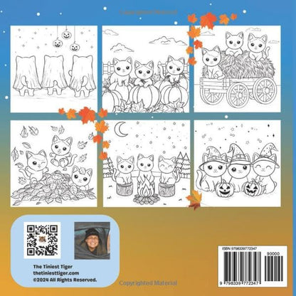 Fall Feline Fun: Cozy and Cute Cat Coloring Book For Adults and Teens: Bold and Easy Coloring Pages for Adults and Teens