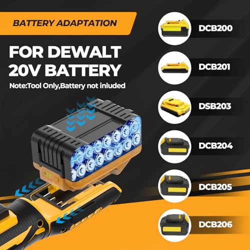 3/8" Cordless Ratchet Wrench Compatible with Dewalt 20V Battery(No Battery) Power Ratchet Wrench Tool Kit,7CS Sockets,Extension Bar,1/4" Adaptor,Variable Speed Trigger - WoodArtSupply