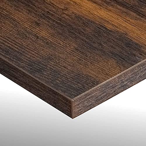 Bestier Small Rectangular Office Writing Computer Workstation Vanity Makeup Desk Minimal Elegant Simple Style with 2 Large Drawers, Rustic Brown Bestier