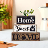 Moucuny 4 Pcs Farmhouse Wooden Tabletop Decor Farmhouse Tiered Tray Decor Rustic Eucalyptus Leaves Wood Block Sign Gift Sweet Home Centerpiece Farmhouse Home Table Decor Moucuny