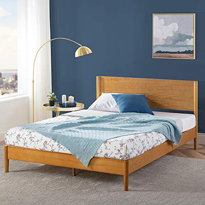 ZINUS Allen Mid Century Solid Wood Platform Bed Frame - No Box Spring Needed, Easy Assembly, Full Size, Brown - WoodArtSupply