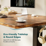Smug Electric Standing Desk Height Adjustable, 40x24 Inch Sit Stand up Home Office Desk Ergonomic Rising Computer Workstation, Rustic Brown SMUG