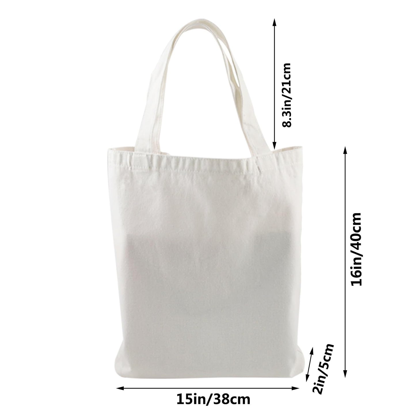 OKBA 12 pcs Sublimation Tote Bags bulk,polyester tote bags for sublimation, blank canvas tote bags,reusable shopping bag 15 * 16 * 2 in