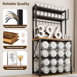 YASONIC Coffee Bar, Bakers Rack with Storage, 25.6 Inches Microwave Stand, 5 Tier Kitchen Shelves Appliance Storage, 12 S Hooks Large Coffee Station for Spices, Pots and Pans, Rustic Brown