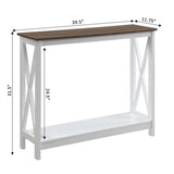 Convenience Concepts Oxford Console Table with Shelf, Driftwood/White Convenience Concepts
