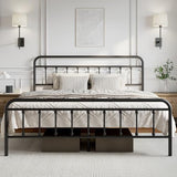 Novilla Metal King Size Bed Frame - Modern Minimalist Victorian Style with Headboard/Footboard, Heavy-Duty Steel Slats/Underbed Storage/No Box Spring Needed/Easy Assembly/Noise Free/Black Novilla