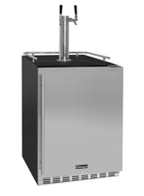 Kegco Kegerator 24" Wide Dual Tap Black/Stainless Steel Undercounter Beer Dispenser HK38BSU-2 Kegco