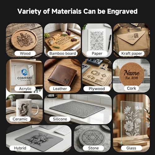 Artilume T1-P Laser Engraver 3000mW, APP Control, Foldable Design with Height Extension and Protective Enclosure, 0.01mm Precision, 200x150mm Engraving Area for Wood, Leather, Acrylic, for Beginners Artilume