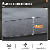 Solaste Aluminum Patio Furniture Set,5 Pieces Modern Outdoor Conversation Set Sectional Sofa with Upgrade Cushion and Coffee Table,Grey Solaste