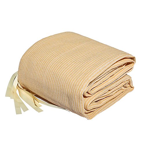 Shatex Shade Panel 10' x 12' Block 90% of Sunlight with Ready-tie up Ribbon for Pergola Gazebo Porch, Wheat Shatex