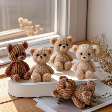 SENCCO Silicone Candle Molds, 3D Charming Bear Scented Candle Mold, Cozy Atmosphere Design, Odorless, BPA Free, Cute Animal Silicone Molds for Candle Making, DIY, Resin, Wax, Soap, Chocolate Etc SENCCO