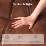 Erdoru Convertible Futon Sofa Bed,71" Modern Premium Faux Leather Futon Couch with Adjustable Backrest&Armrest,Small Loveseat Sleeper Sofa,Dorm Futonsofa for Apartment,Living Room,Whisky Brown Erdoru