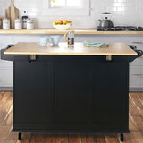 Pemberly Row Modern/Contemporary Wood Kitchen Cart in Black Pemberly Row