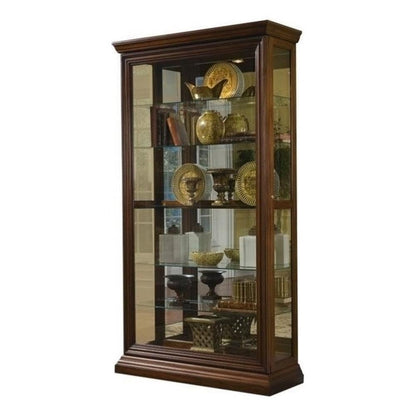 Pulaski Two Way Sliding Door Curio, 43 by 16 by 80-Inch, Brown - WoodArtSupply