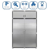 Heavey Duty Durable Lockable Stainless Steel 2 Piece Storage Cabinet Set, 4 Doors, Organizer for Garage, Office, Classroom, (Graphite, 60" W x 24" D x 90.5" H) Generic