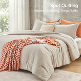 MUXHOMO Full Comforter Sets, All Season Ultra Soft Down Alternative Bedding - 3 Piece Lightweight Bed Set Includes 1 Comforter (82"x86") and 2 Pillow Shams (20"x26"), Linen MUXHOMO