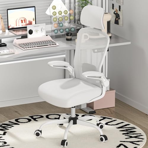 Mimoglad Office Chair, High Back Ergonomic Desk Chair with Adjustable Lumbar Support and Headrest, Swivel Task Chair with flip-up Armrests for Guitar Playing, 5 Years Warranty Mimoglad