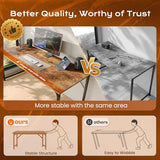 PRAISUN 47 X 24 Inch Computer Desk with Deeper Desktop, Gaming Office Writing Work Desk for Home Office, Study, Bedroom, Work from Home, Metal Frame, Rustic Brown PRAISUN