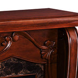 SEI Furniture Cardona Carved Wood & Faux Marble Electric Fireplace, New Walnut SEI Furniture