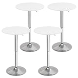 CLATINA Round Bar Pub Tables Set of 4, 26"-36" Height Adjustable Bistro Table with Metal Base, 360° Swivel High Top Cocktail Table for Home Kitchen Party Drink Restaurant Wedding Cafe Reception, White CLATINA