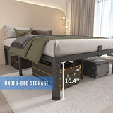 MAF 18 Inch Twin XL Bed Frames with Round Corner Legs Mattress Slide Stopper No Box Spring Needed Heavy Duty Metal Platform Bed Frame Under-Bed Storage Space, 3000 LBS Steel Slats Support MAF