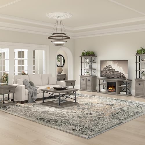 Coliseum Designer Bookcase with Doors in Driftwood Gray by Bush Business Furniture Bush Business Furniture