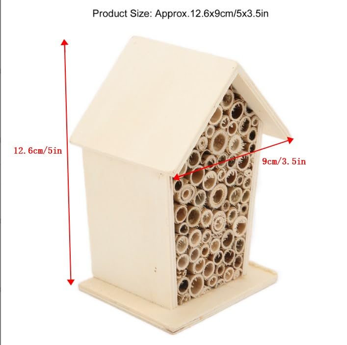 Kuuleyn Wooden Bee House,Hanging Wooden Bee Hotel,Safe Durable Environmental Friendly Natural Wooden Bee House for Ladybugs lacewings Butterfly Garden Kuuleyn