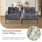 KOZIDO 8” Futon Mattress Full Size, Extra Thick Foldable Futon Sofa Bed Couch, Shredded Foam Filling Floor Mattress for Adults with No Assembly Needed, Frame Not Included - Dark Grey KOZIDO