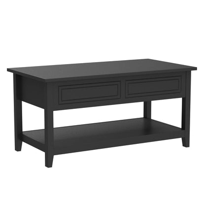 Yaheetech Lift Top Coffee Table with Hidden Compartment and Open Storage Shelf, Retro Center Coffee Table, Rising Tabletop Center Table for Living Room Reception, 37.5in, Black