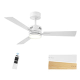 SUNMORY Ceiling Fans with Lights and Remote, 42 Inch Modern Ceiling Fan with Light, Reversible DC Motor, Dimmable LED, 3CCT, Quiet, Small Ceiling Fan for Bedroom/Living Room/Patios, White SUNMORY