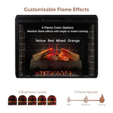 Modern Ember Uptown 33" Smart Electric Fireplace Insert with Remote Control, Compatible with Alexa - 1,000 Sq Ft Electric Heater with Realistic Flames and Log Set Modern Ember