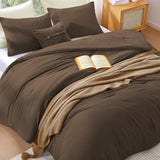 WRENSONGE King Size Comforter Set- 7 Pieces Soft Chocolate Brown Bed in a Bag King with Fitted Sheet, Flat Sheet, 2 Pillow Shams, and 2 Pillowcases-Warm King Bedding Set for All Season WRENSONGE