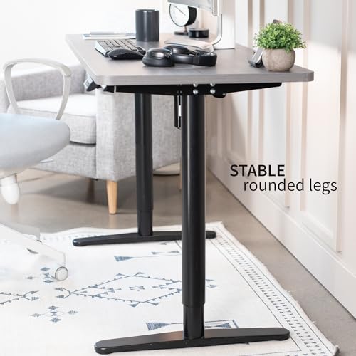 VIVO Electric Single Motor Standing Desk Frame for 41 to 74 in Table Tops, Memory Height Adjustment, Frame Only, Black, DESK-E151EB VIVO