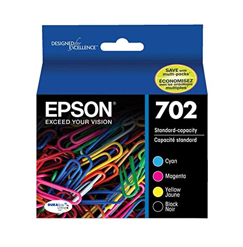 EPSON 702 DURABrite Ultra Ink Standard Capacity Black & Color Cartridge Combo Pack (T702120-BCS) Works with WorkForce Pro WF-3720, WF-3730, WF-3733