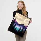 VIGEGU 4 Pack Paint by Numbers Kit for Adults Framed Canvas - with Wooden Easel,Adults' Paint-by-Number Kits Moon Lake Tree Mountain DIY Acrylic Landscape Oil Painting Arts Crafts 7.8x11.8inch VIGEGU