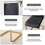 MEMUY 79" Black Modern Dining Table Set for 8,MDF Board Wood Table Top with Golden Metal Legs,Glossy Black Kitchen Room Table Set for 8-10 Person,Dining Room Table with 8 Black Golden Chairs MEMUY