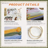 WKALXJ 4 Sets Embroidery Kits for Beginners Adults, Cross Stitch Kits, Needlepoint Kits with Instruction, Video, Needle Point Kits with Holly Fireplace Stocking Nativity Patterns (Christmas A)
