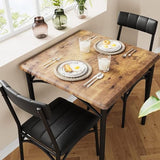 GAOMON Dining Table Set for 2, Kitchen Table and Chairs for 2 with Upholstered Chairs, 3 Piece Dining Room Table Set, Square Kitchen Table Set for Small Space, Apartment, Studio, Rustic Brown GAOMON