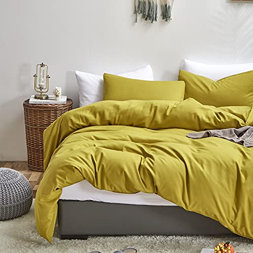 Luxlovery Chartreuse Comforter Set Queen Moss Green Bedding Set Modern Solid Soft Breathable Yellowish-Green Blanket Quilts 3 Piece Bedding Set for Women Men Kids Luxlovery