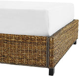 Crosley Furniture Serena Bed, Handwoven Natural Fiber Rattan Headboard and Footboard Set, Banana Leaf, Queen Crosley Furniture