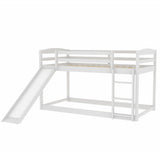 Harper&Bright Designs Twin Bunk Beds with Slide for Kids, Low Profile Bunk Beds with Built-in Ladder, No Box Spring Needed Harper & Bright Designs