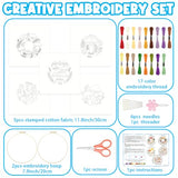 ACRNIGHEET 5PCS Embroidery Kit for Beginners Adults, Mushroom Embroidery Kit, Embroidery Starter Kit with Instructions, Including 5 Stamped Embroidery Cloth Hoops Threads, Crafts Gift Idea