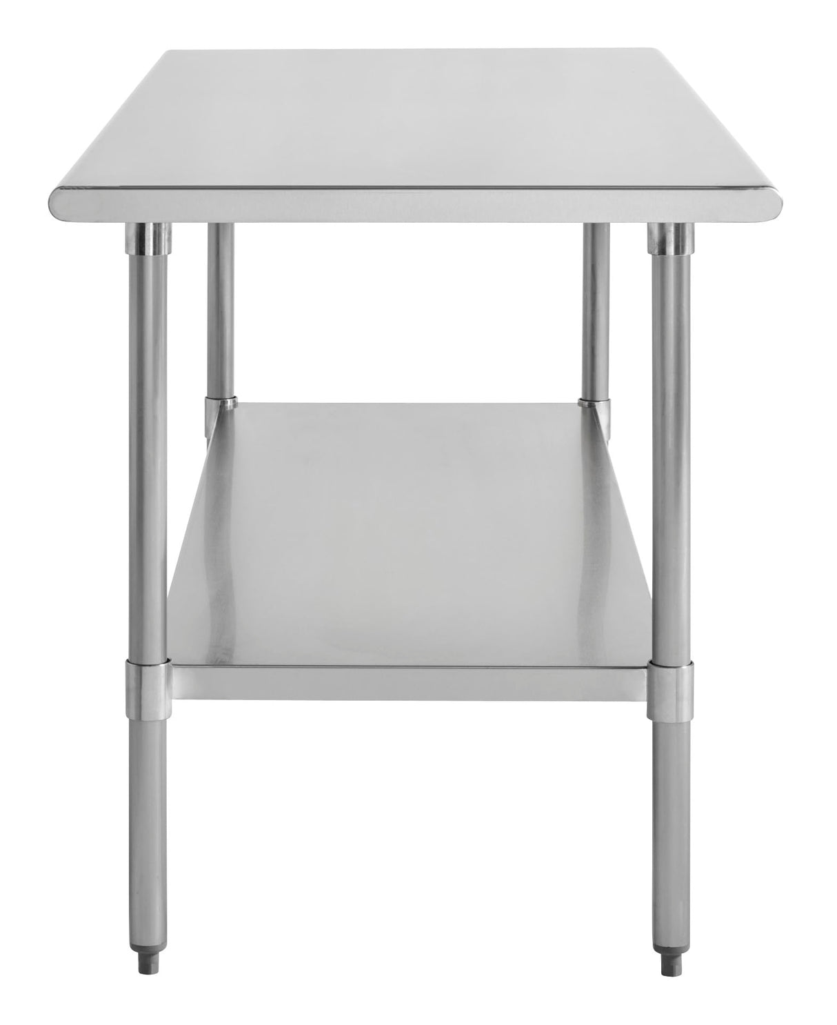 Kratos Stainless Steel Kitchen Prep Table 72"x24" with Undershelf, NSF Worktable for Restaurants - 18ga/430SS (28W-008) Kratos