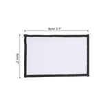 MECCANIXITY 30pcs Sublimation Patch Blank, 8x5cm/3.15x1.97 Inch Fabric Iron-on Blank Heat Transfer Repair Patch for DIY Crafts Caps Clothes, White with Black Border MECCANIXITY