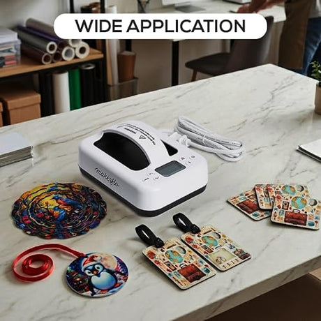 Makerflo Mini Heat Press Machine 7 x 5 Inch – Portable Digital LCD Small Heat Press with Ceramic Heating Plate, Auto Shut Off, Dual Voltage, Ideal for Sublimation & Heat Transfer Projects makerflo