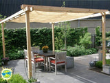 Shatex Shade Panel 10' x 18' Block 90% of Sunlight with Ready-tie up Ribbon for Pergola Gazebo Porch, Wheat Shatex