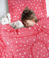 Utopia Bedding Heart Pink Kids Comforter Set with 2 Pillow Shams, 3 Piece Soft Microfiber Twin Bed Comforter with Pillow Shams, Printed Kids Bedding for Boys and Girls, Breathable,Easy Care Utopia Bedding