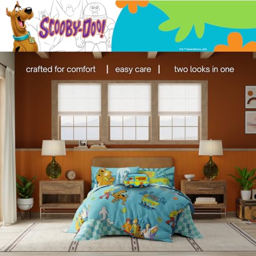 Franco Scooby Doo Scoobtober Bedding 7 Piece Super Soft Reversible Comforter and Sheet Set with Sham, Full, (Officially Licensed Product) Franco