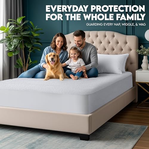 Utopia Bedding Waterproof Mattress Protector Top and Both Sides, Full Size, Soft and Breathable Dual Sided Terry Mattress Cover, Fitted Style with Stretchable Elastic Pockets Utopia Bedding