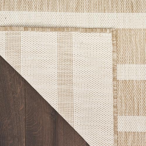 Nourison Home Positano Indoor/Outdoor Beige Ivory 8' x 10' Area Rug, Easy Cleaning, Non Shedding, Bed Room, Living Room, Dining Room, Backyard, Deck, Patio (8x10) Nourison